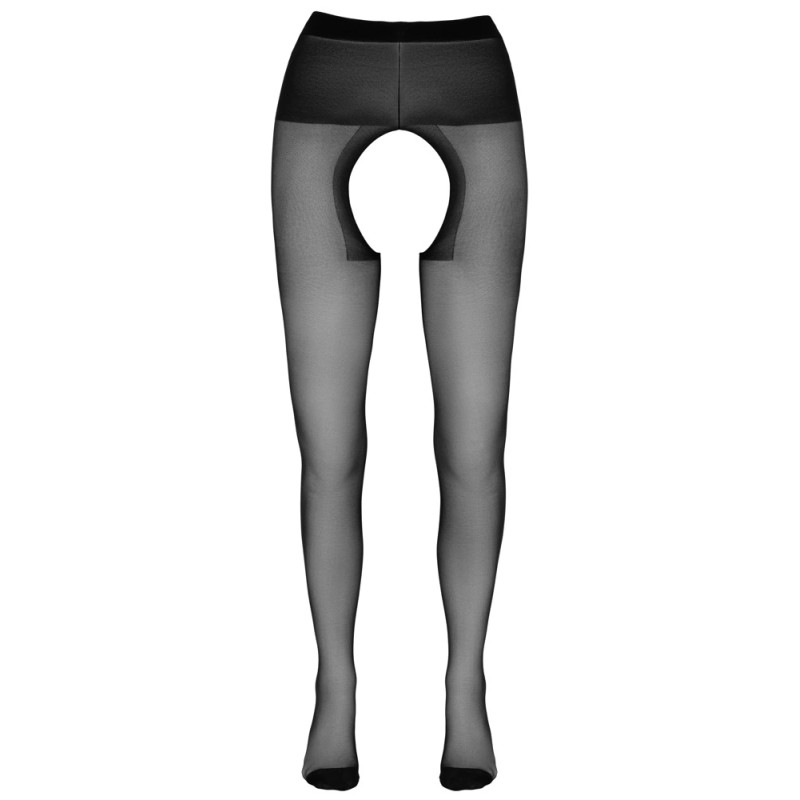 Cottelli LEGWEAR - Czarne Rajstopy Z Otwartym Kroczem 1